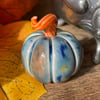 Blue Small standing ceramic pumpkin decoration 