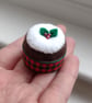 Mini Felt Christmas Cake - Pin Cushion -Ornament -  Decoration - Pudding - Image 1