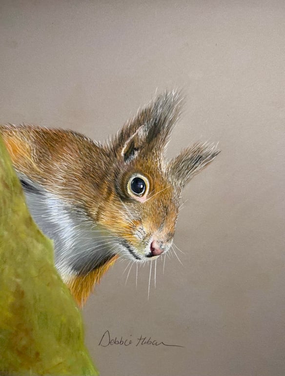 “Seeking the Winter Hoard” Red Squirrel print 11 x 14 inch