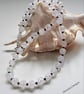 Designer White Crackle Quartz & Rhodolite Garnet Necklace  - Image 2