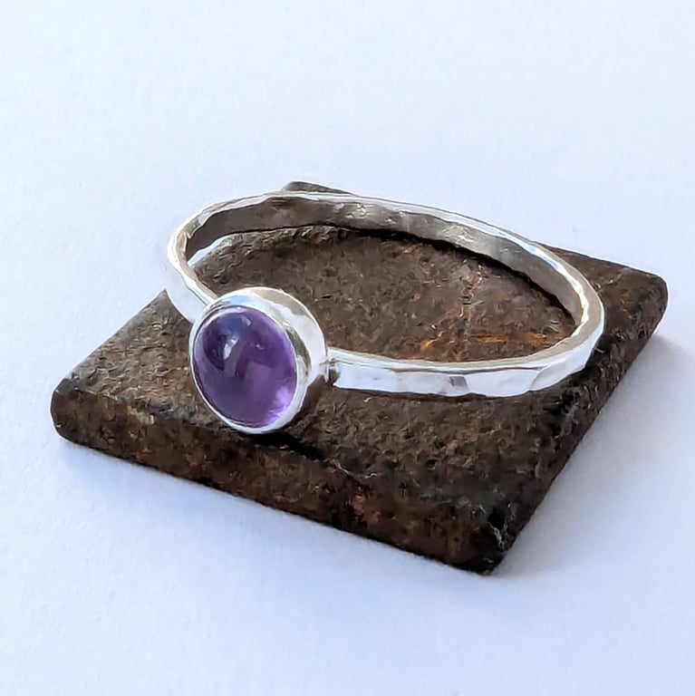 Sterling silver  Amethyst Ring, Handmade Urban Jewellery Design