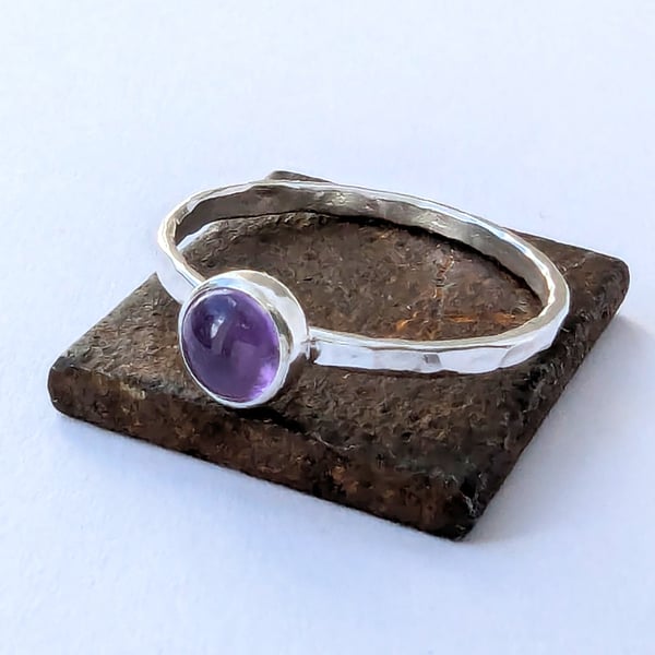 Sterling silver  Amethyst Ring, Handmade Urban Jewellery Design