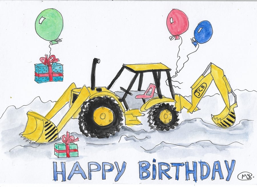 Little Boy Birthday Card. Original Painting