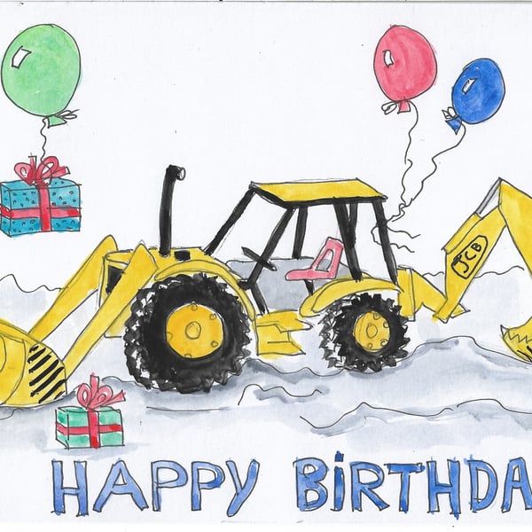 Little Boy Birthday Card. Original Painting