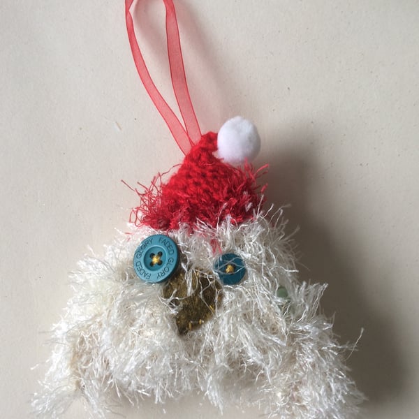 Woolly Christmas Tree Owl Ornament.