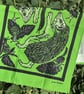 "A prickly pair" - Hedgehogs and snails screen print in green and black inks