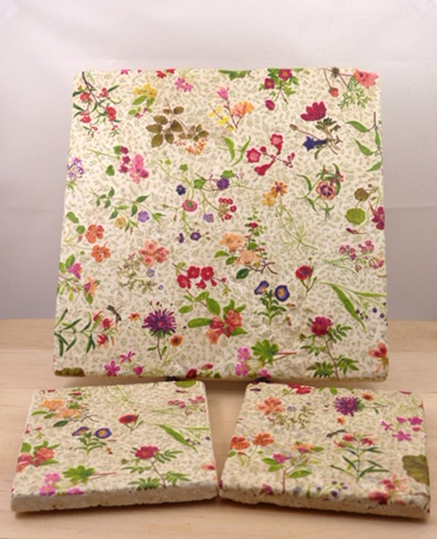 Natural Stone Table Mat & Coasters 