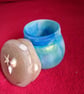 Handmade 'seaside' epoxy resin decorative pot with screw lid. - Image 2