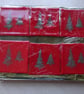 Fused Glass Set of Six Wine Coasters. 4" Square. Red and Green Christmas Tree  - Image 4