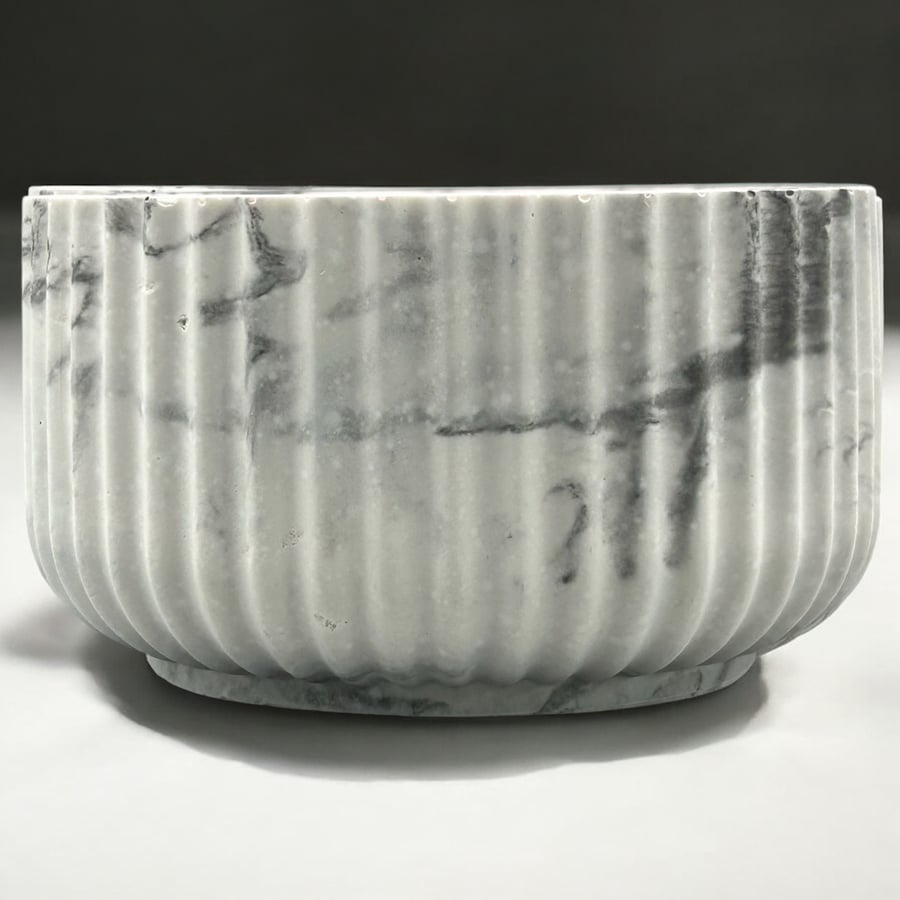 Grey and White Marbled Jewellery Bowl for Trinkets and Small Treasures
