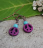 Purple peace & turquoise earrings - Image 1