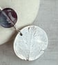 Botanical silver pendant with leaf design and fluorite bead. - Image 2