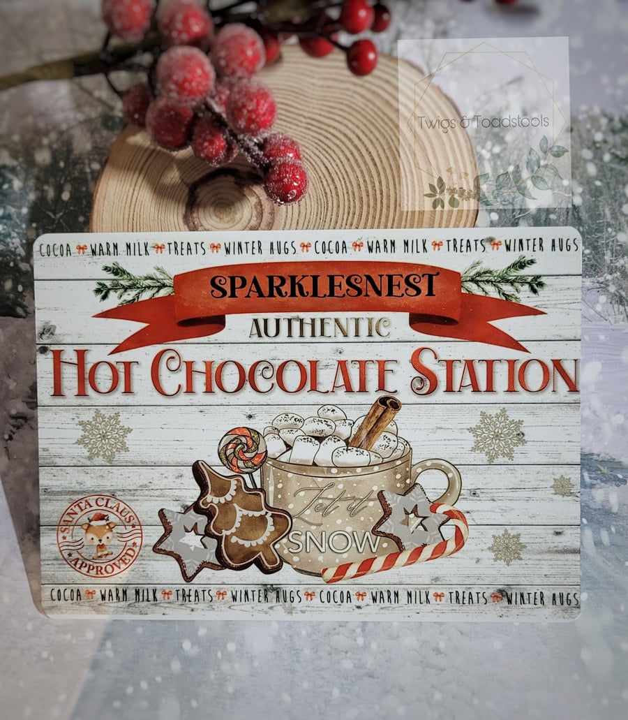Personalised glass A4 gingerbread style choppin Folksy
