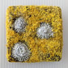 Square Coastal inspired Textile Mini Art in Mustard Yellow
