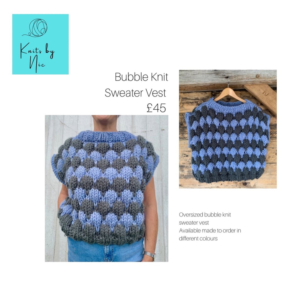 Chunky oversized sleeveless jumper 