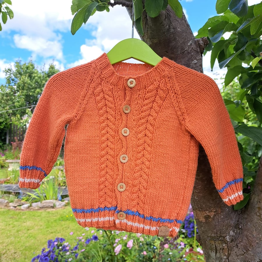 Orange Knitted Cardigan
