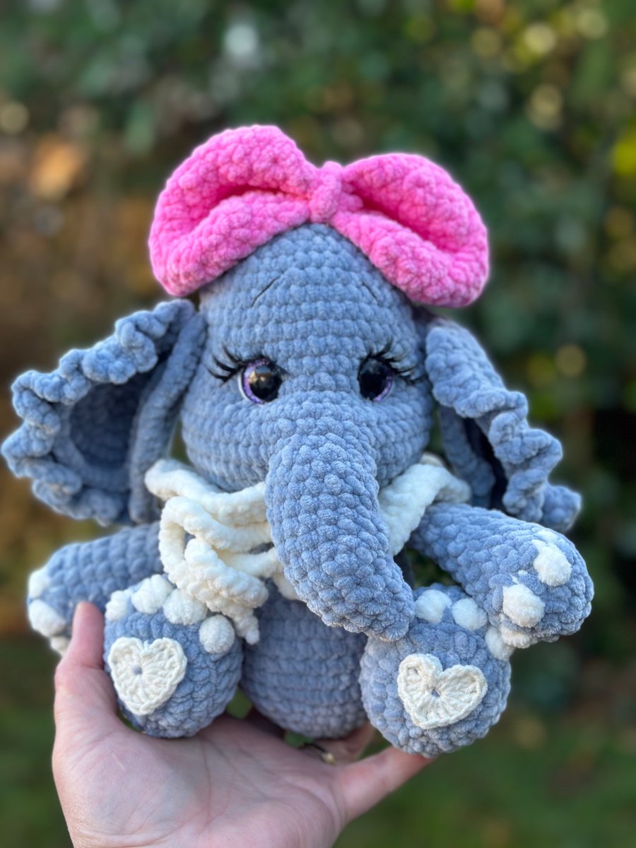Handmade Crochet Amigurumi Soft Plushie Toy Elephant 