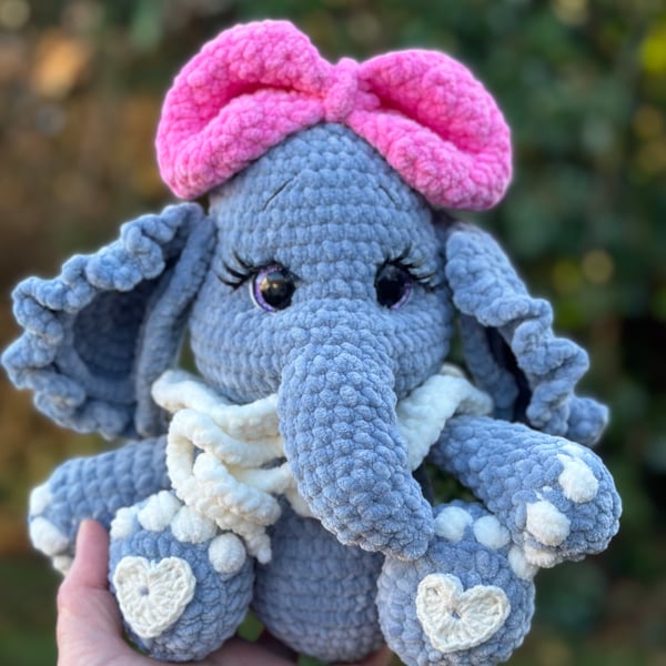 Handmade Crochet Amigurumi Soft Plushie Toy Elephant 