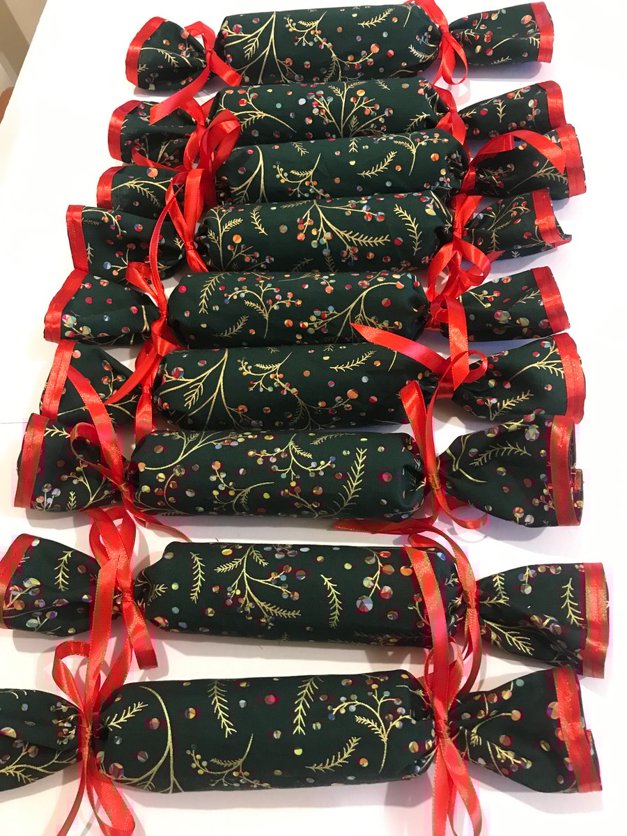 Reusable Fabric Christmas Crackers - Fill With Your Own Treats 