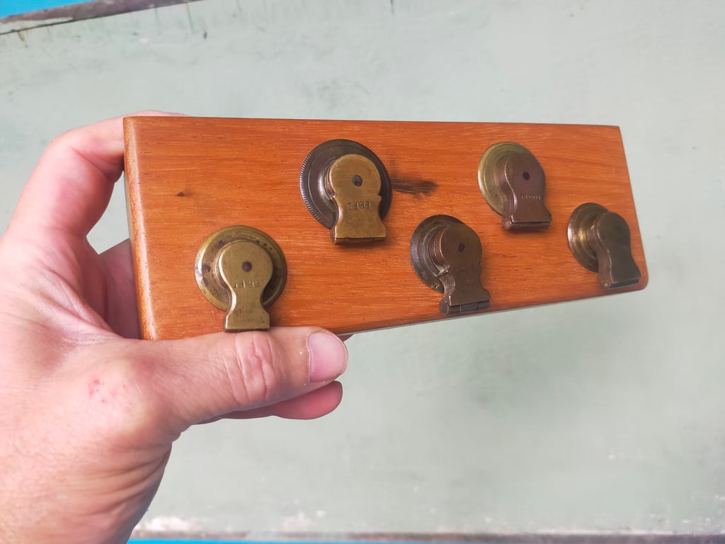 Vintage Tape Measure Key and Letter Rack 8