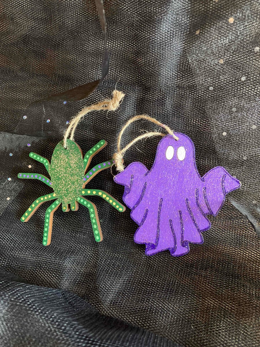 Halloween ghost and spider 