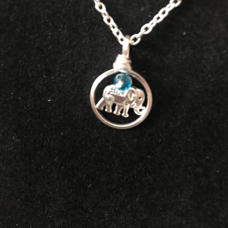 Silver Plated - Cute 13mm Elephant Pendant Necklace - Gift Boxed