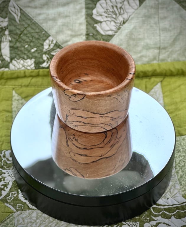 3” Spalted maple pot