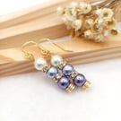 Pearl Earrings - Unique Twirl Gold Earrings - Special Occasion 