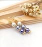 Pearl Earrings - Unique Twirl Gold Earrings - Special Occasion 