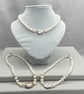 Ivory Pearl Necklace with Nucleated Pearl Pendant with Opals  - Image 1