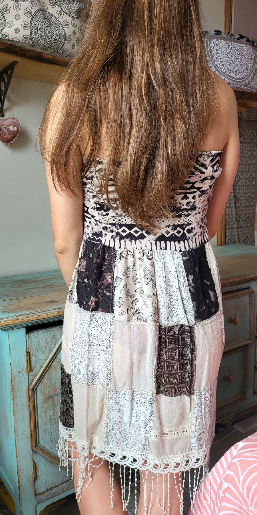 Coffee Latte stretch jersey and cotton Sundress