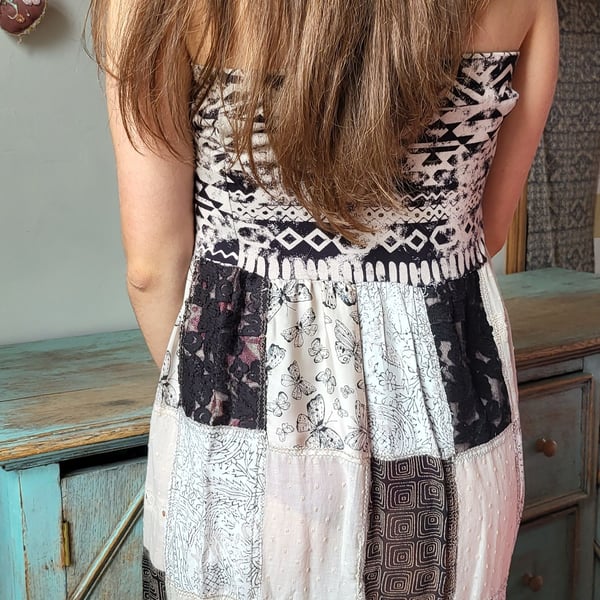 Coffee Latte stretch jersey and cotton Sundress