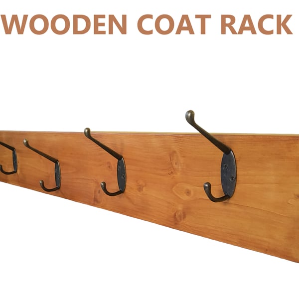 Wooden Coat Rack, Handmade Antique Pine Wood Co... - Folksy