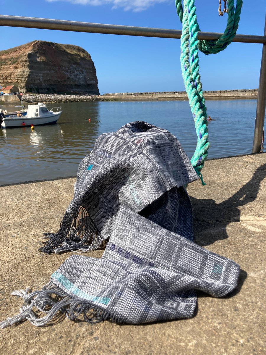 Sea Defences Handwoven Cotton Scarf