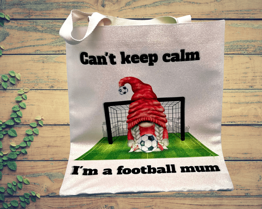 Glitter tote bag, can be personalised with team of your choice 