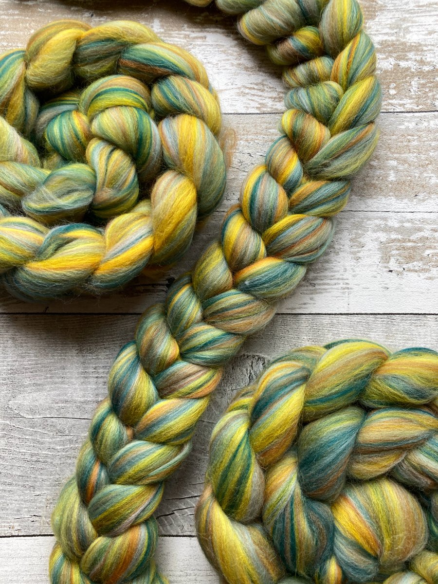 Merino blend spinning fibre 100g Grey Wagtail