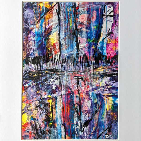 Abstract Acrylic Painting on Paper 