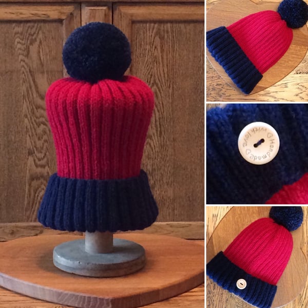 Luxury Ribbed Beanie with large Pom Pom