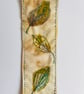 Textile embroidered bookmark, autumnal leaves