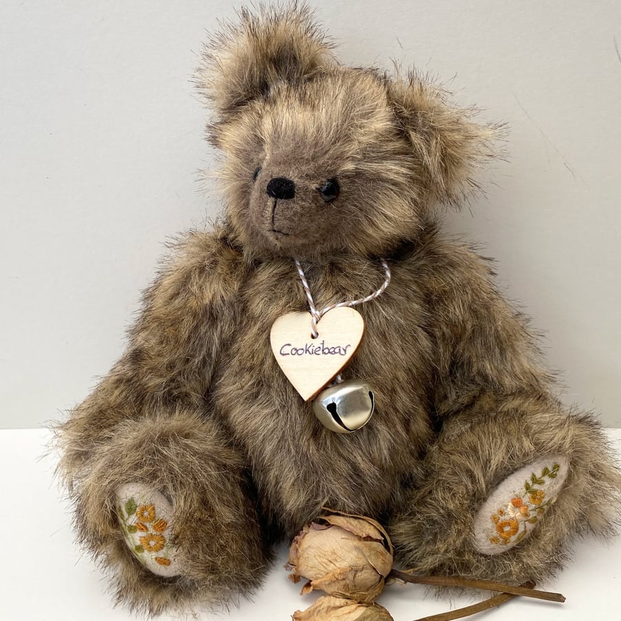 Artist teddy bear, one of a kind collectable bear by Bearlescent, long fur bear