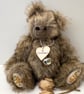 Artist teddy bear, one of a kind collectable bear by Bearlescent, long fur bear