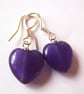Amethyst Heart Earrings - Image 1