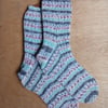 Socks, hand knitted, LARGE, adult size 9-11