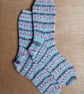 Socks, hand knitted, LARGE, adult size 9-11