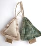 Mini Christmas Tree Hanging Decoration Duo in Green and Beige - Image 4