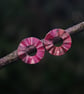 Red Copper Ripple Circle Stud Earrings  - Image 1