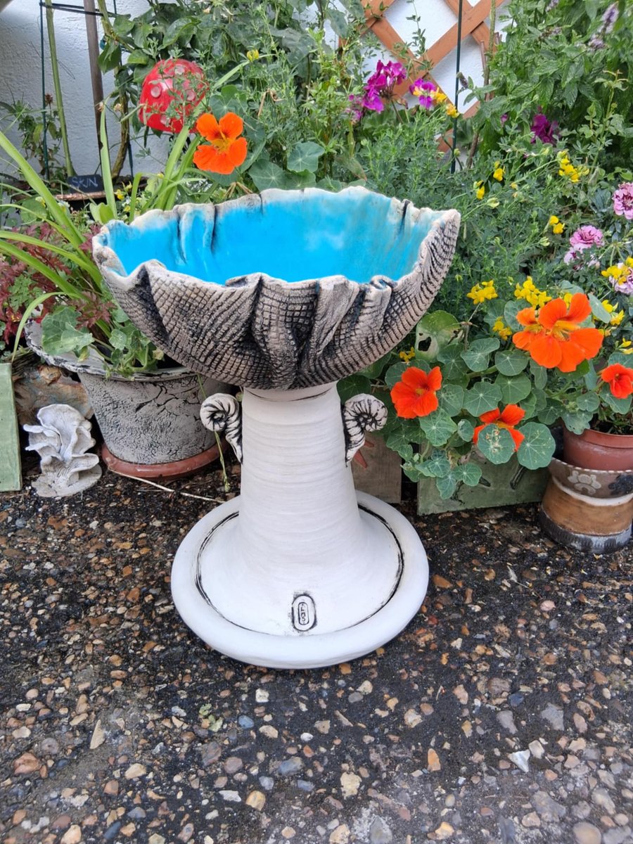 Medium Ceramic Birdbaths to order.