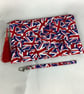Union Jack zip clutch bag, Detachable wrist strap, 2 size options, Handmade - Image 8