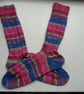 Hand-cranked Knitted Ribbed Wool Socks Size 6 to 7 - Image 2