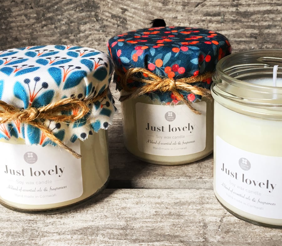 JAM JAR SOY WAX CANDLES - Just lovely Scent
